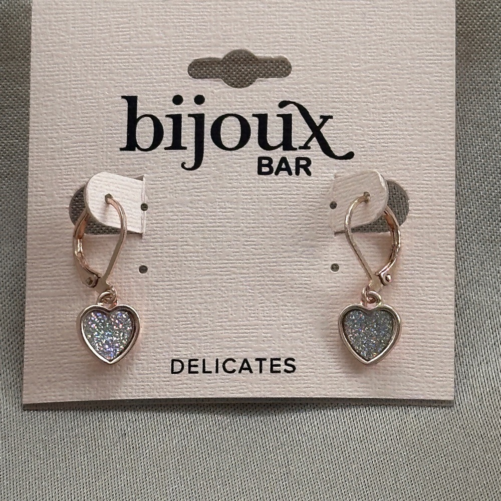 Rose gold and Silver Heart Earrings